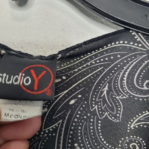 Vintage y2k dark paisley print fairy girlies asymmetrical v neck pullover blouse - Picture 4 of 8